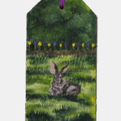 Rabbit with Tulips tag